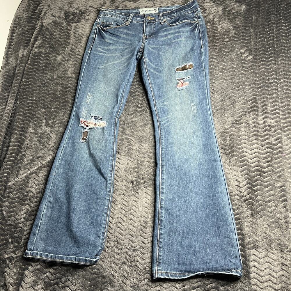 Indigo Saints Jeans Womens 9 Flare Stretch Denim Pants